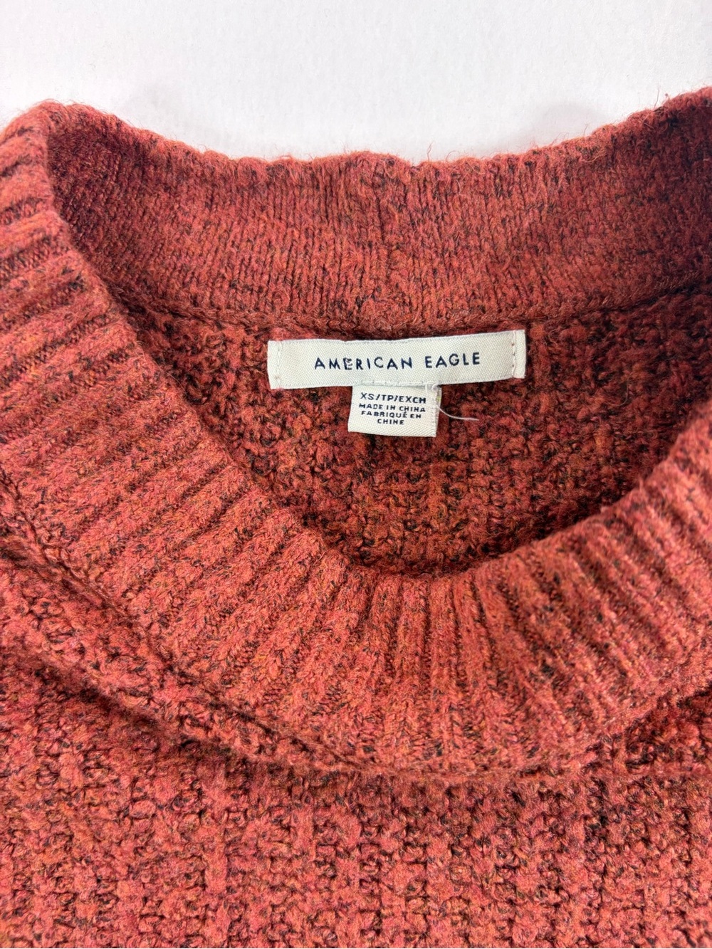 American Eagle Outfitters Women's Chunky Crewneck Sweater - Rust Orange